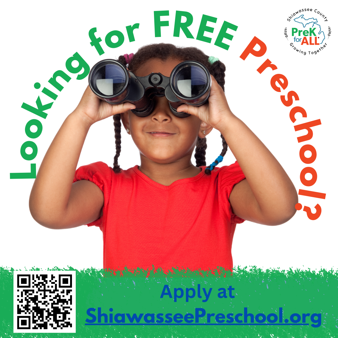 Girl in red shirt looking for preschool